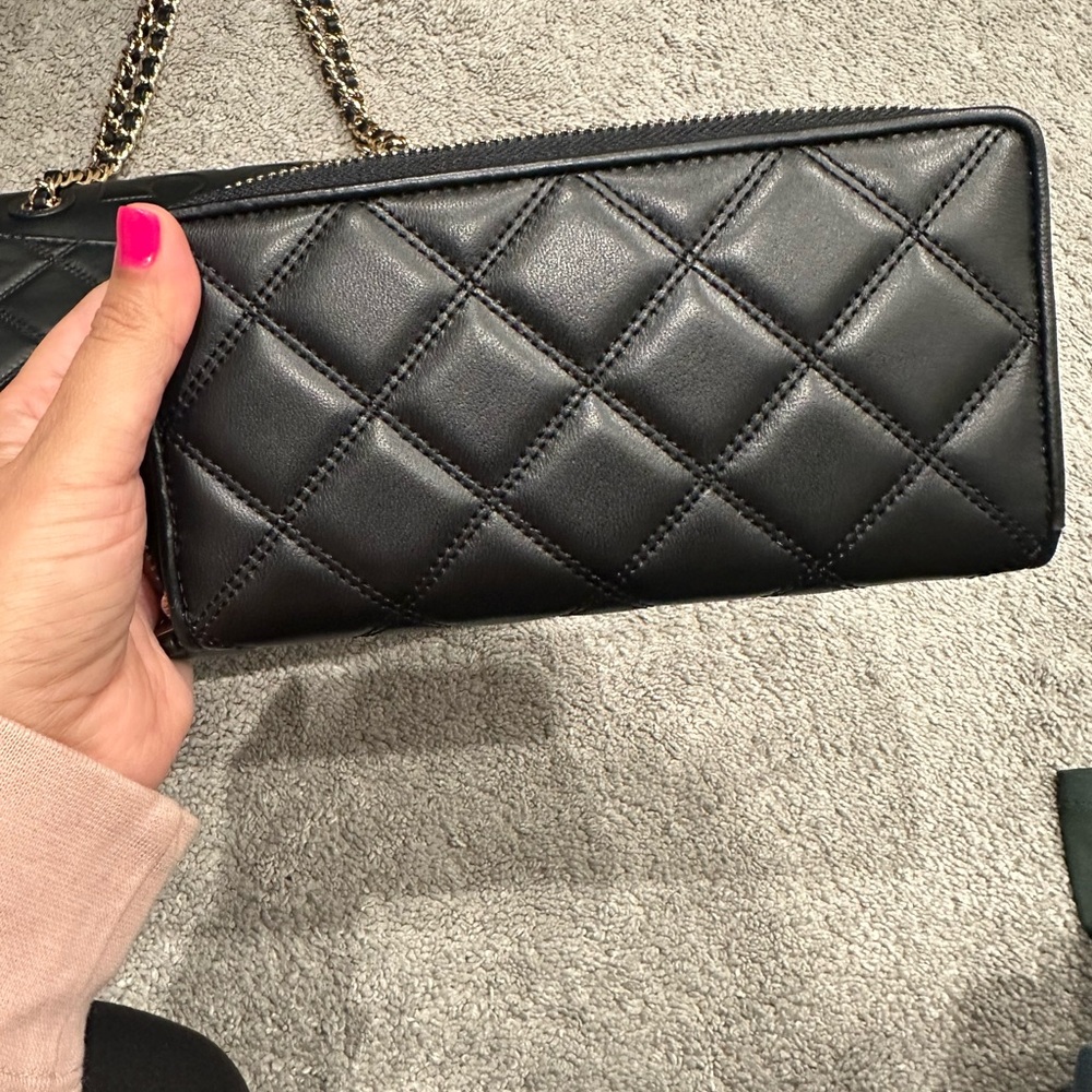 Tory Burch Black Quilted Shoulder Bag and Wallet - Picture 3 of 10